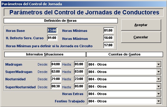Parametros Control Jornada Conductores